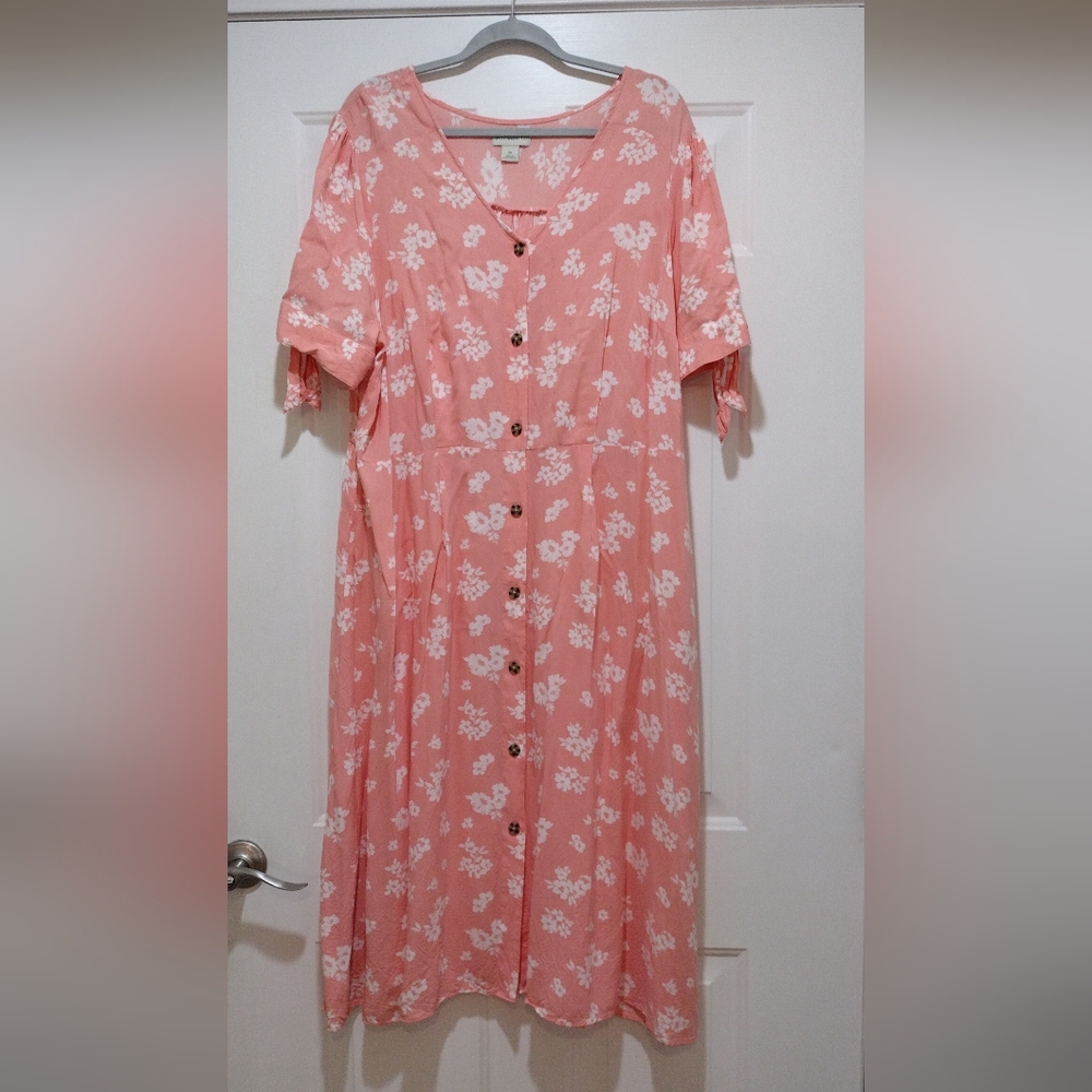 Payton & Parker Cottage Peach Midi  Sheath Dress Size 2X